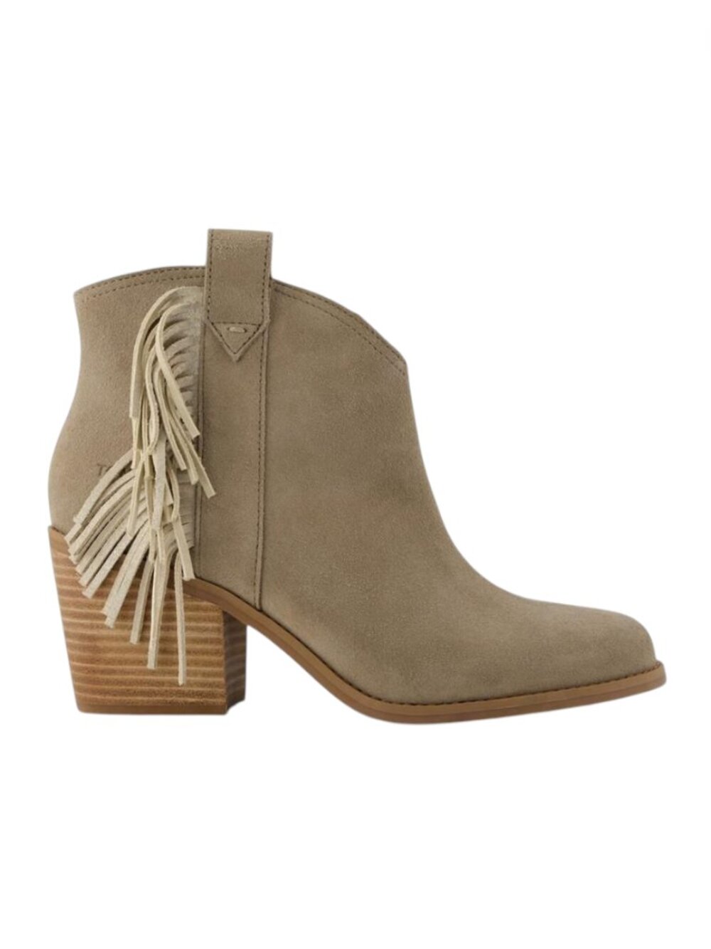 (New) Toms – Constance Heeled‎ Ankle Boots (Dune Suede/Fringe) / Women's 7.5